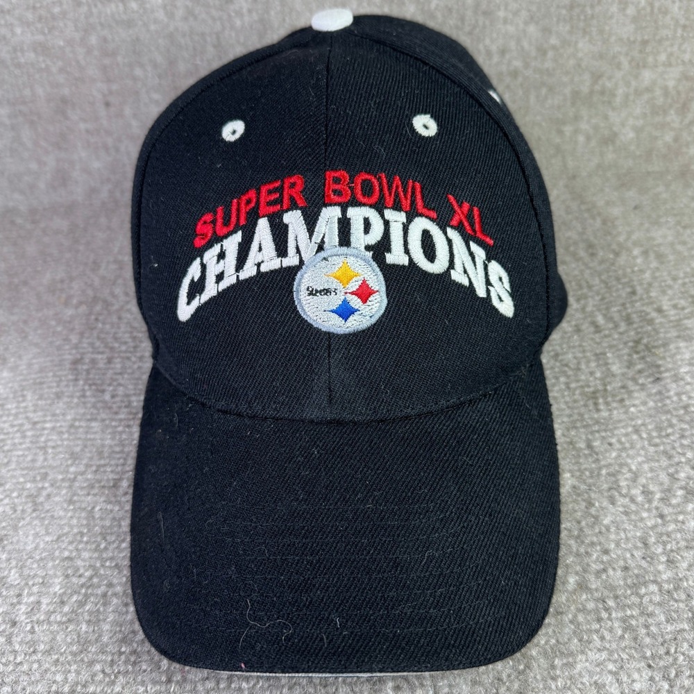 City Hunter Pittsburgh Steelers Super Bowl‎ XL Champions Mens OS Black Hat
